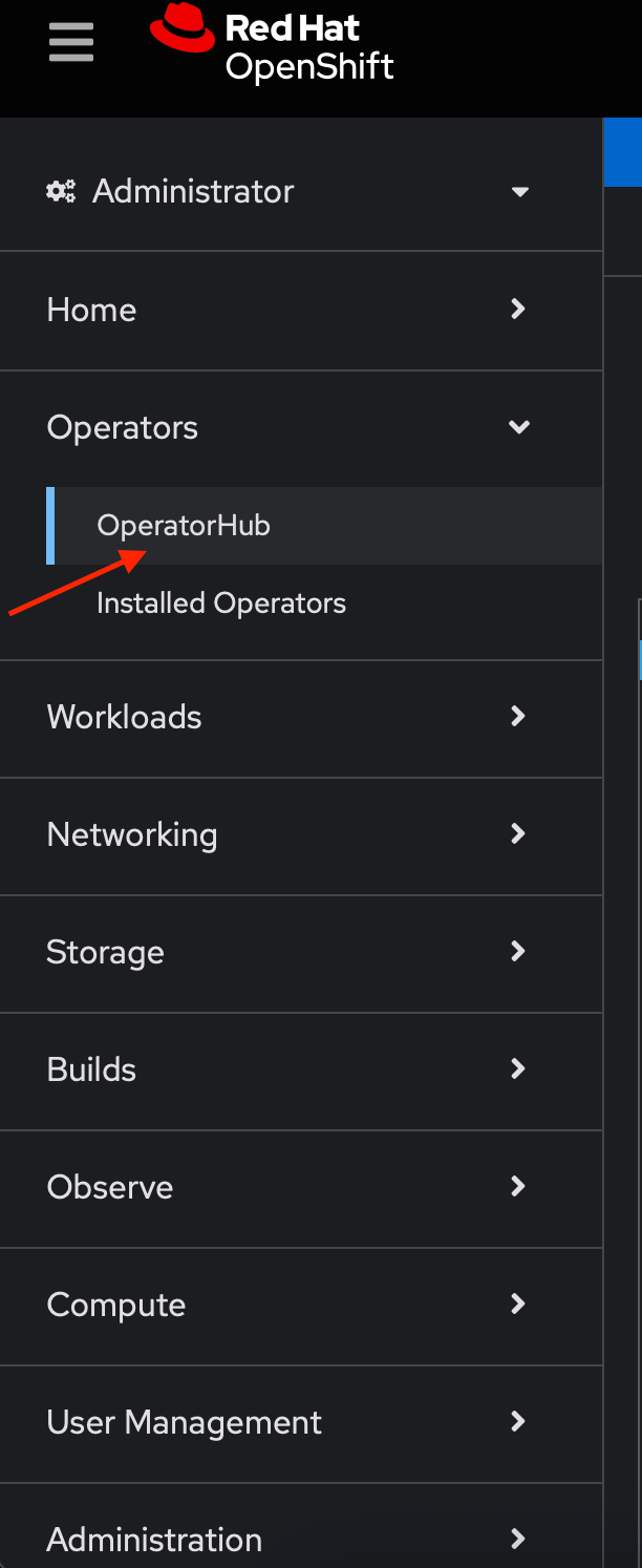Navigate to OperatorHub