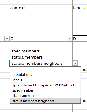 Context drop-down