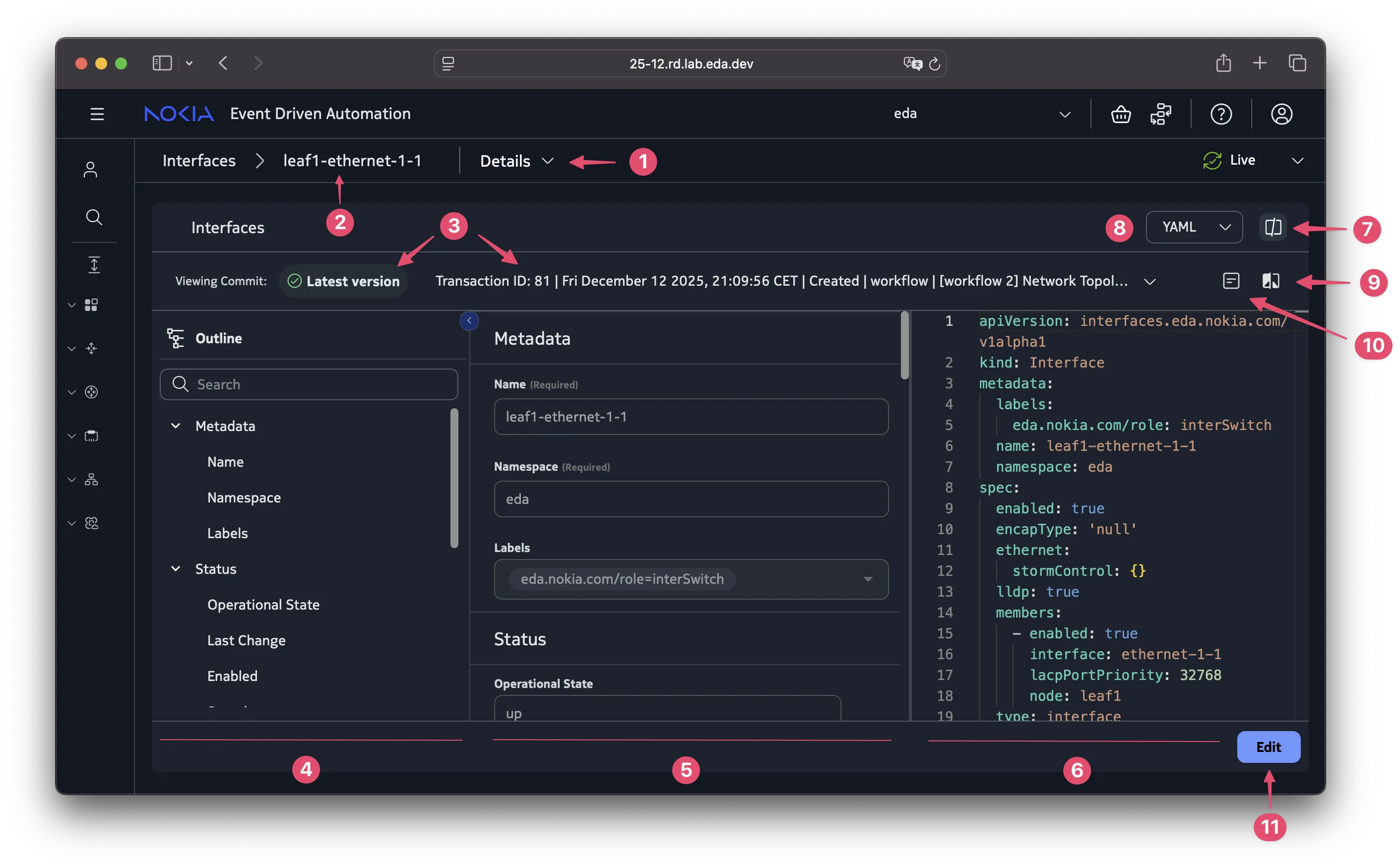 Resource details view