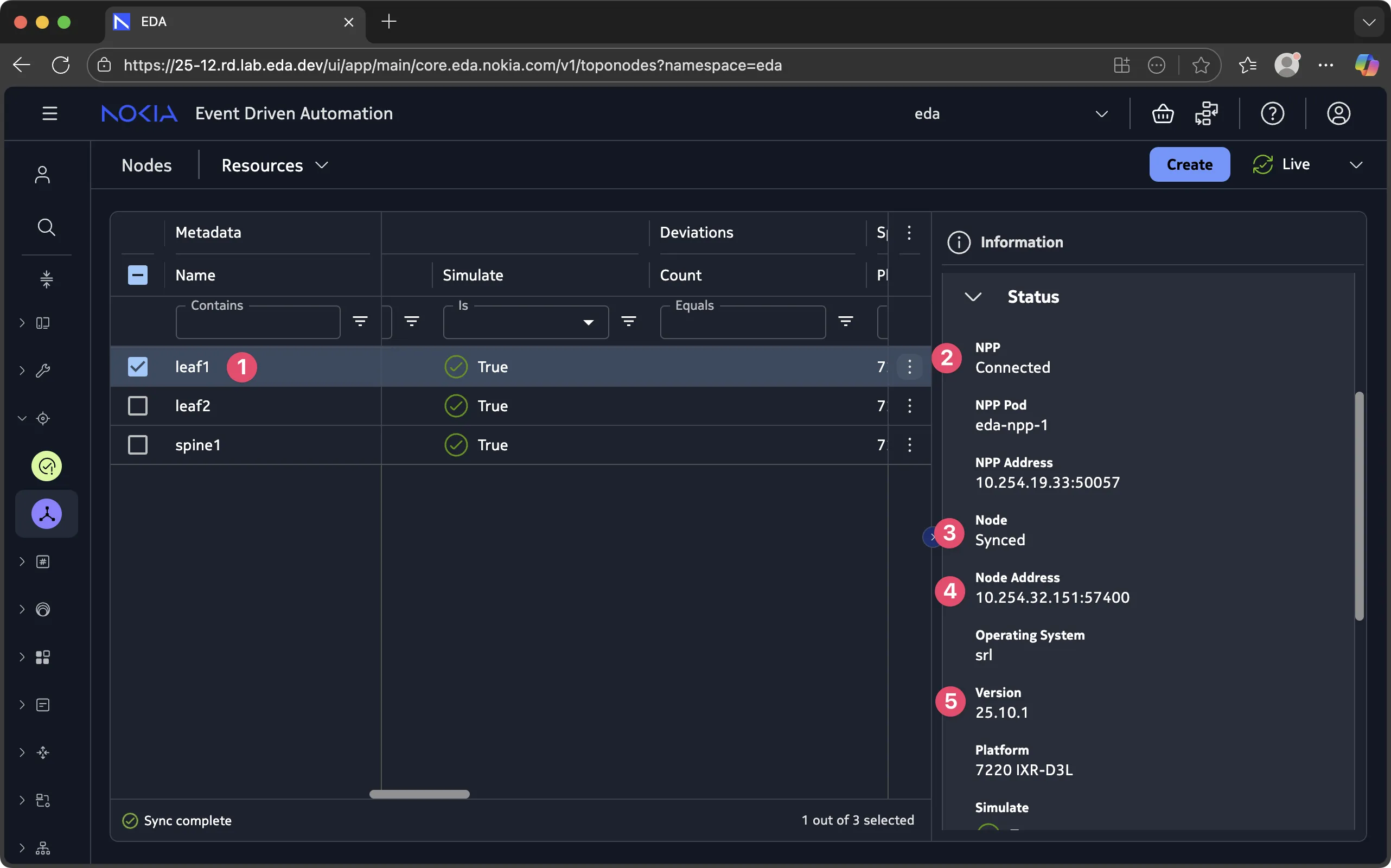 Node details