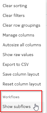 Special actions for Workflows