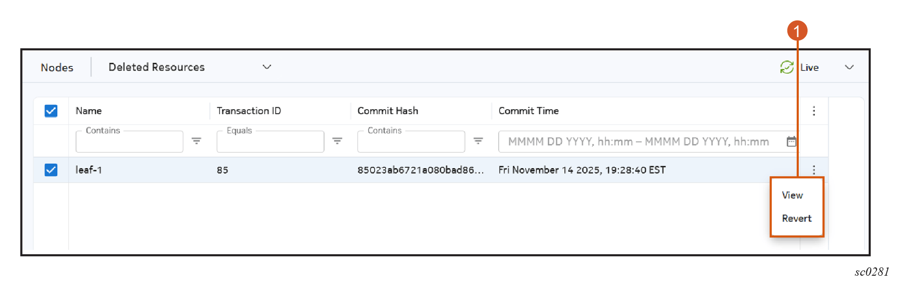 The Deleted Resources view