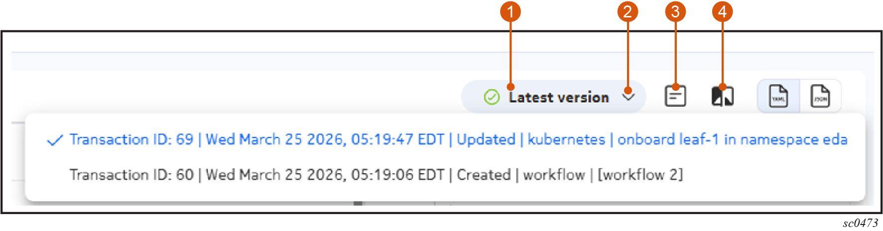 Transaction status bar