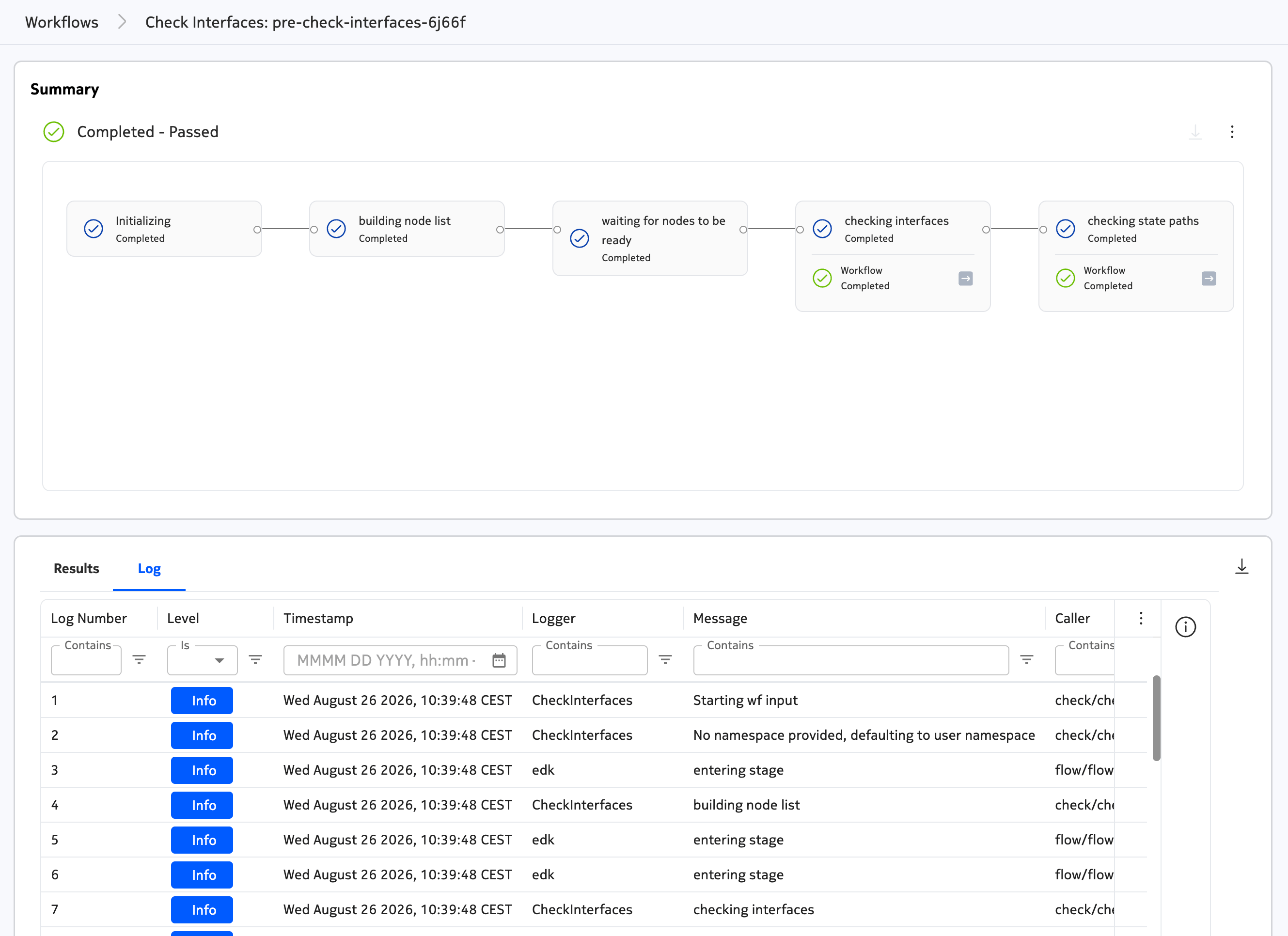 Workflow Summary page